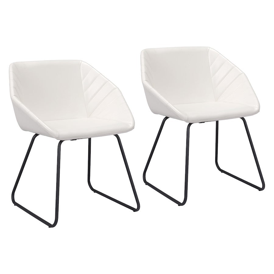 Zuo Modern Miguel Dining Chair Set of 2, White - 109233