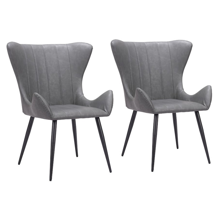 Zuo Modern Alejandro Dining Chair Set of 2, Vintage Gray - 109244