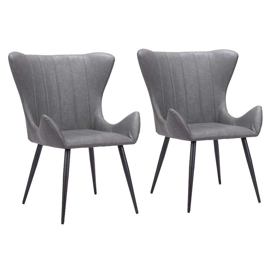 Zuo Modern Alejandro Dining Chair Set of 2, Vintage Gray - 109244