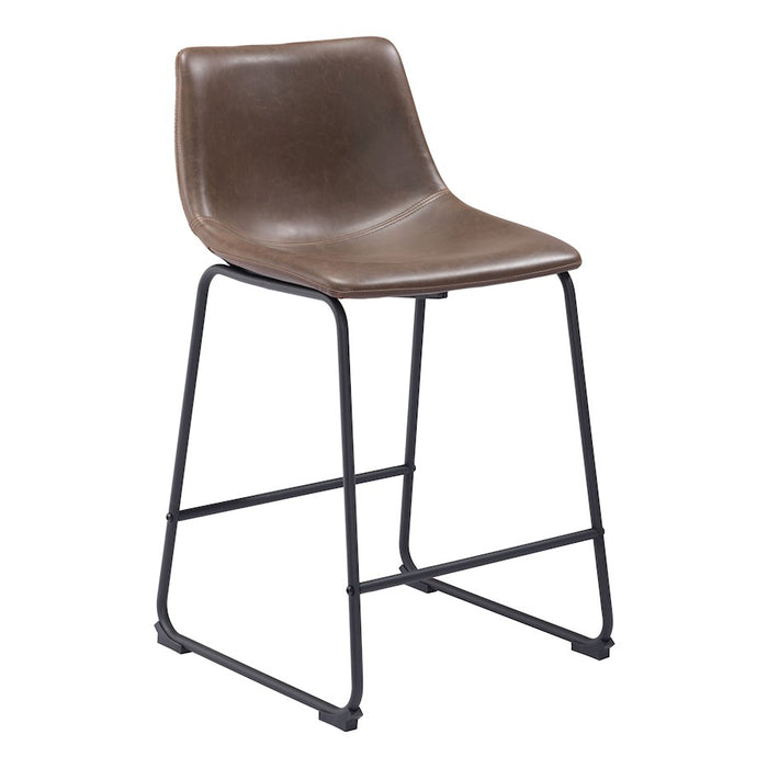 Zuo Modern Smart Counter Stool Set of 2, Vintage Espresso