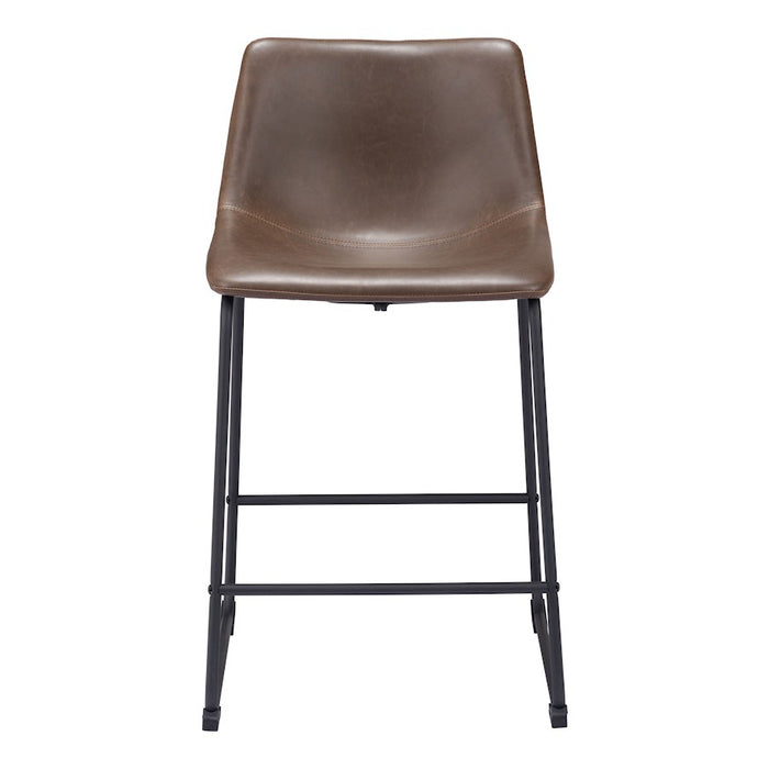 Zuo Modern Smart Counter Stool Set of 2, Vintage Espresso