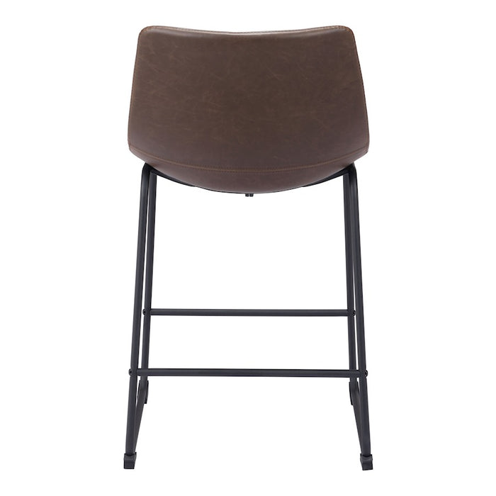 Zuo Modern Smart Counter Stool Set of 2, Vintage Espresso