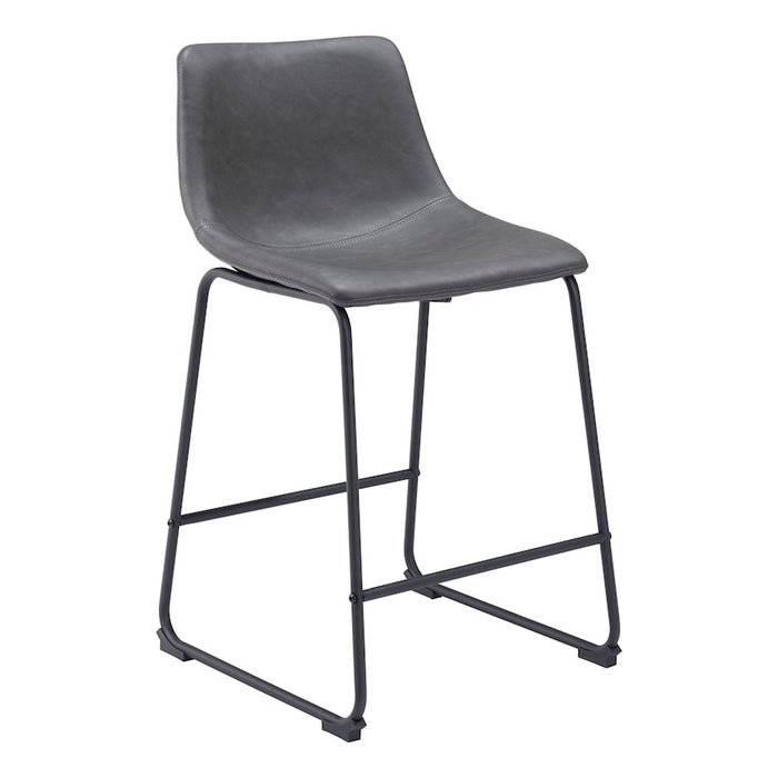 Zuo Modern Smart Counter Stool Set of 2, Charcoal