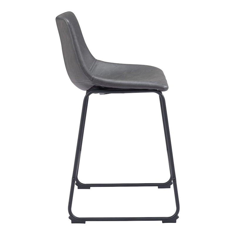 Zuo Modern Smart Counter Stool Set of 2, Charcoal