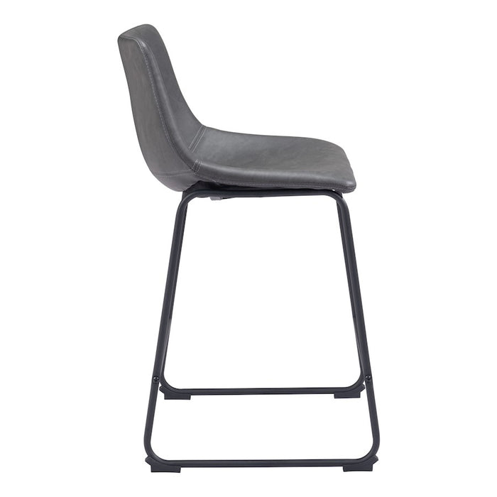 Zuo Modern Smart Counter Stool Set of 2, Charcoal