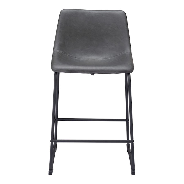 Zuo Modern Smart Counter Stool Set of 2, Charcoal