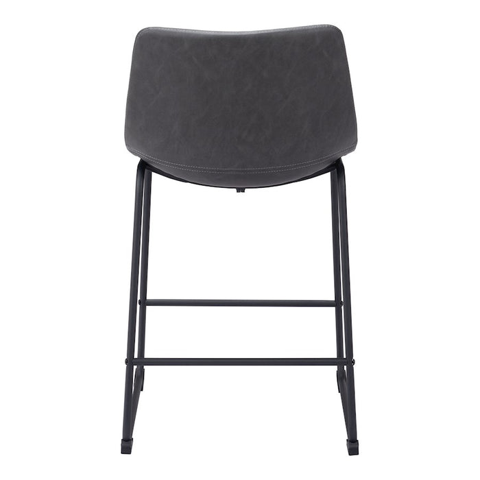 Zuo Modern Smart Counter Stool Set of 2, Charcoal