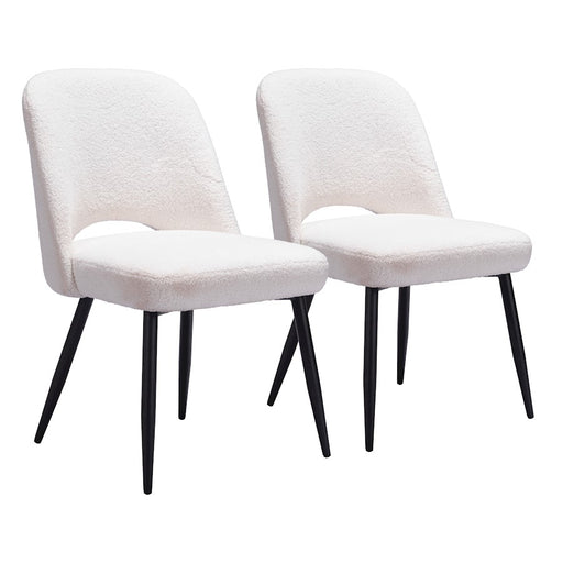 Zuo Modern Teddy Dining Chair Set of 2, Ivory - 109325