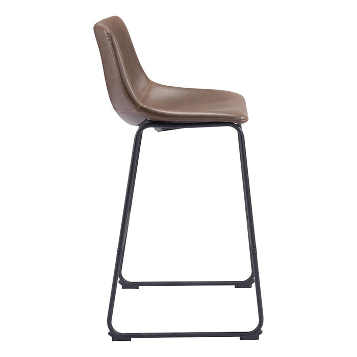 Zuo Modern Smart BarStool Set of 2, Vintage Espresso
