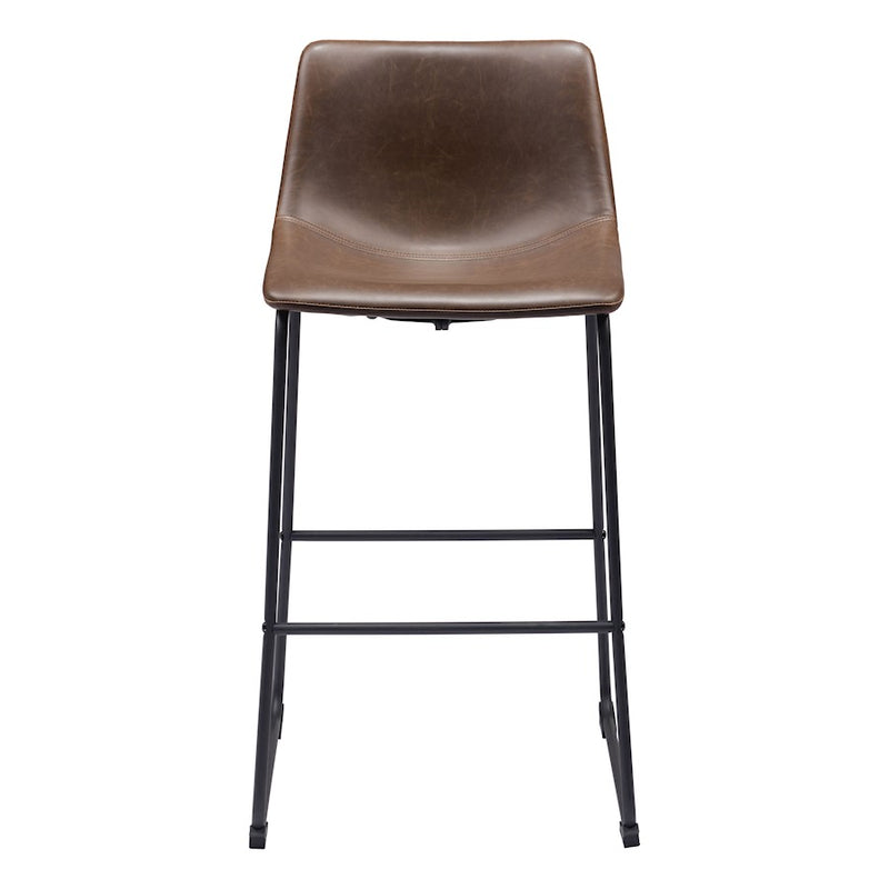Zuo Modern Smart BarStool Set of 2, Vintage Espresso