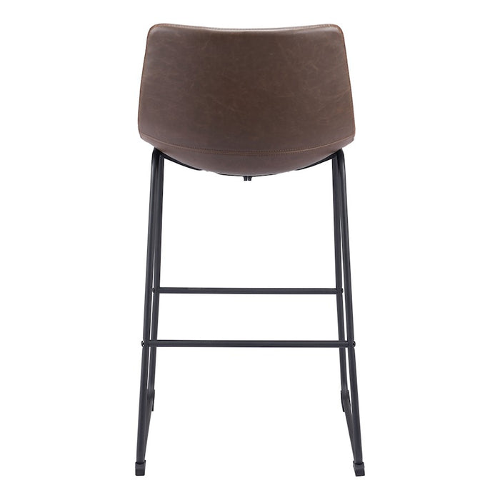 Zuo Modern Smart BarStool Set of 2, Vintage Espresso