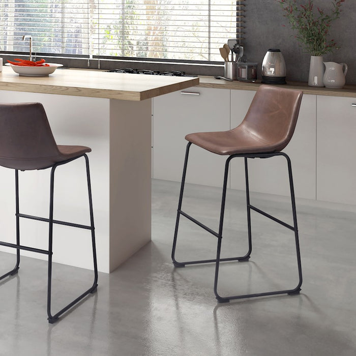 Zuo Modern Smart BarStool Set of 2, Vintage Espresso