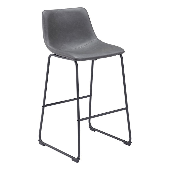 Zuo Modern Smart BarStool Set of 2, Charcoal
