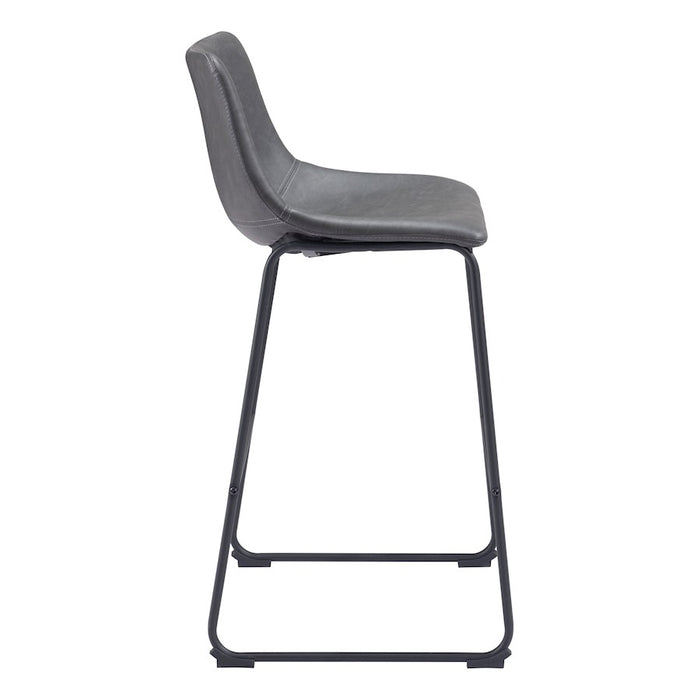Zuo Modern Smart BarStool Set of 2, Charcoal