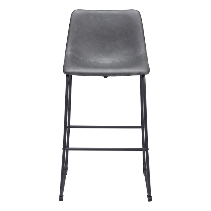 Zuo Modern Smart BarStool Set of 2, Charcoal