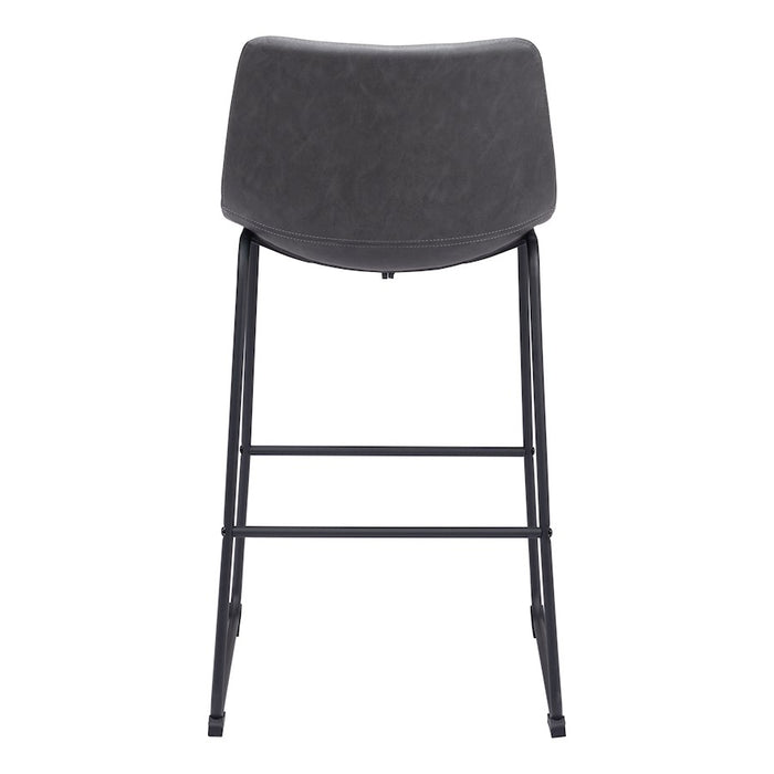 Zuo Modern Smart BarStool Set of 2, Charcoal