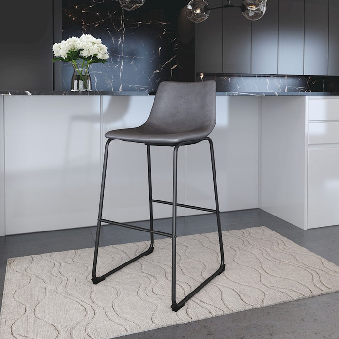 Zuo Modern Smart BarStool Set of 2, Charcoal