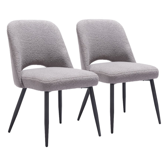 Zuo Modern Teddy Dining Chair Set of 2, Gray - 109328