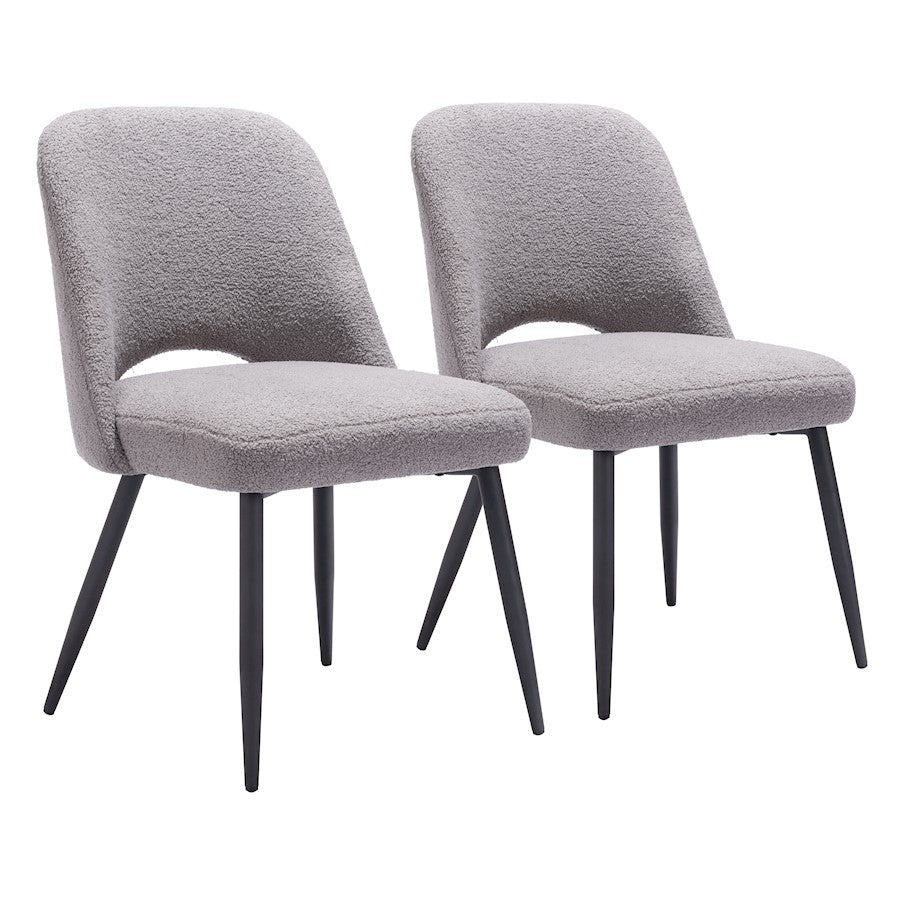 Zuo Modern Teddy Dining Chair Set of 2, Gray - 109328