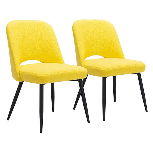 Zuo Modern Teddy Dining Chair Set of 2, Yellow - 109330