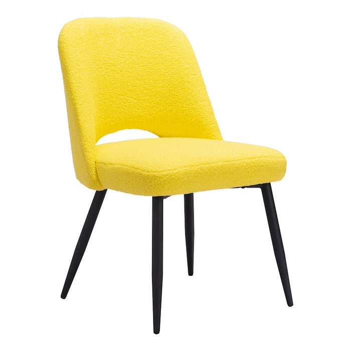 Zuo Modern Teddy Dining Chair Set of 2, Yellow