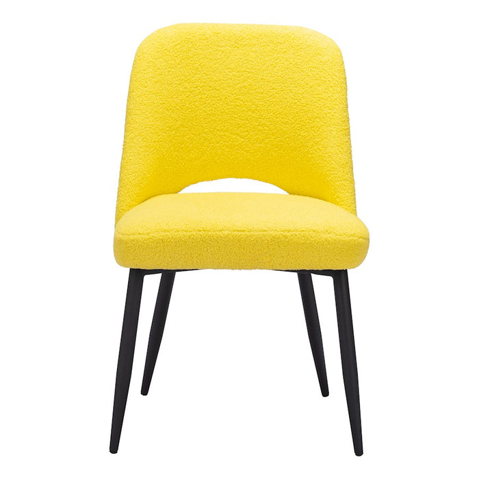 Zuo Modern Teddy Dining Chair Set of 2, Yellow