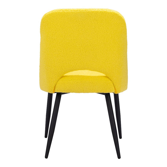 Zuo Modern Teddy Dining Chair Set of 2, Yellow