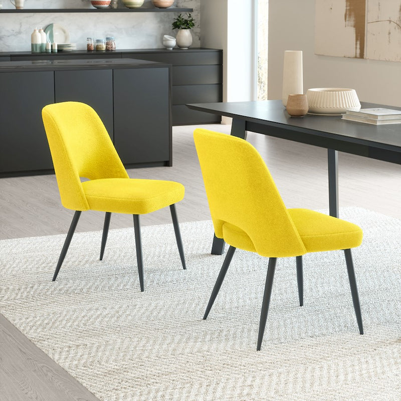 Zuo Modern Teddy Dining Chair Set of 2, Yellow