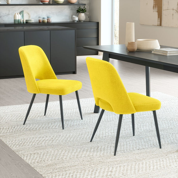 Zuo Modern Teddy Dining Chair Set of 2, Yellow