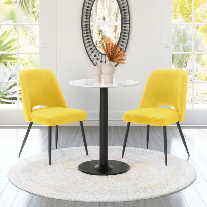 Zuo Modern Teddy Dining Chair Set of 2, Yellow