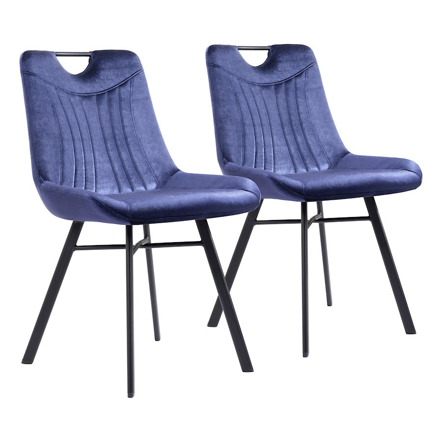 Zuo Modern Tyler Dining Chair Set of 2, Blue - 109332