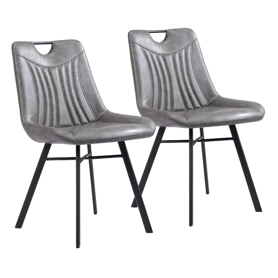 Zuo Modern Tyler Dining Chair Set of 2, Vintage Gray - 109333