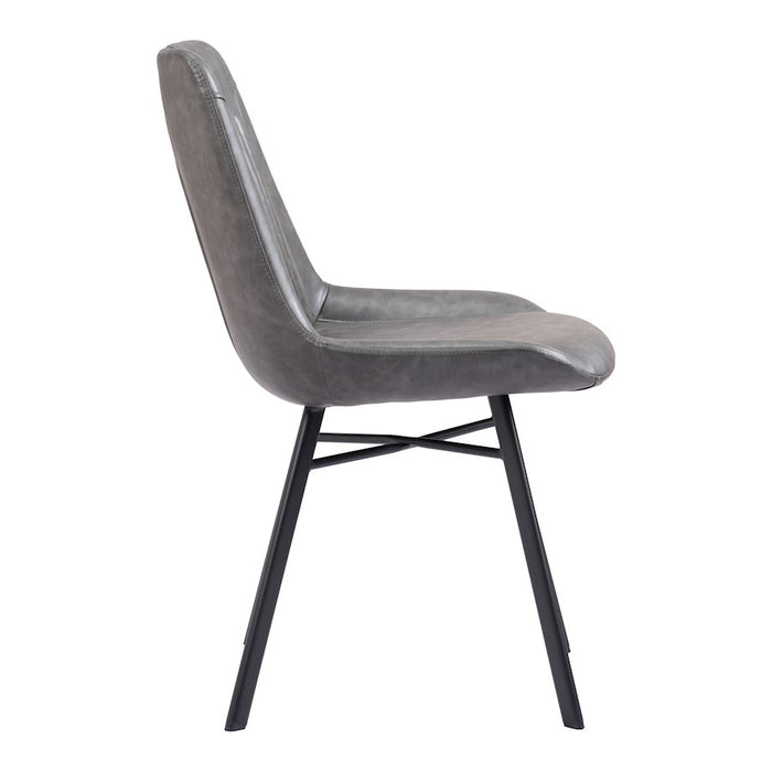 Zuo Modern Tyler Dining Chair Set of 2, Vintage Gray