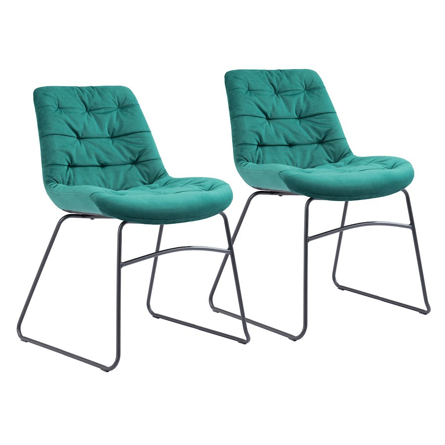Zuo Modern Tammy Dining Chair Set of 2, Green - 109334