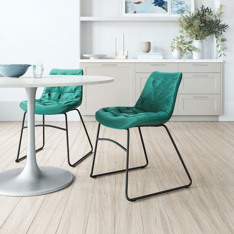 Zuo Modern Tammy Dining Chair Set of 2, Green