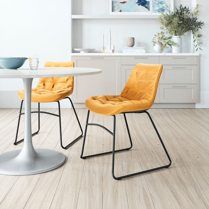 Zuo Modern Tammy Dining Chair Set of 2, Yellow