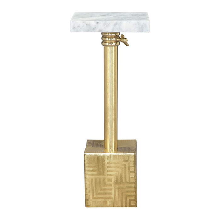 Zuo Modern Josef Side Table, White/Gold