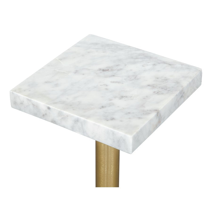 Zuo Modern Josef Side Table, White/Gold