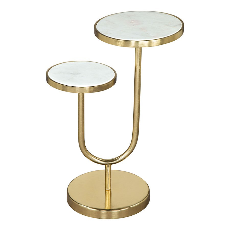 Zuo Modern Marc Side Table, White/Gold - 109354