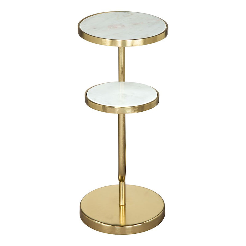 Zuo Modern Marc Side Table, White/Gold