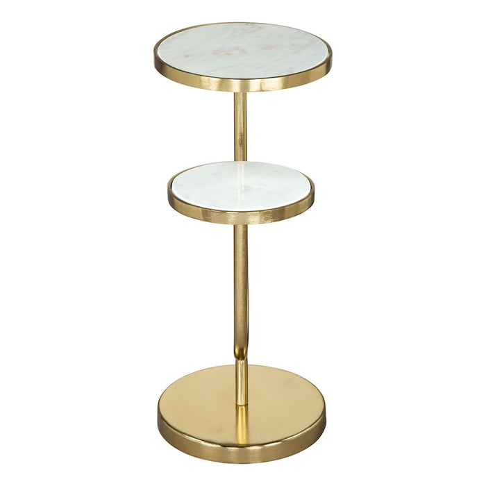 Zuo Modern Marc Side Table, White/Gold