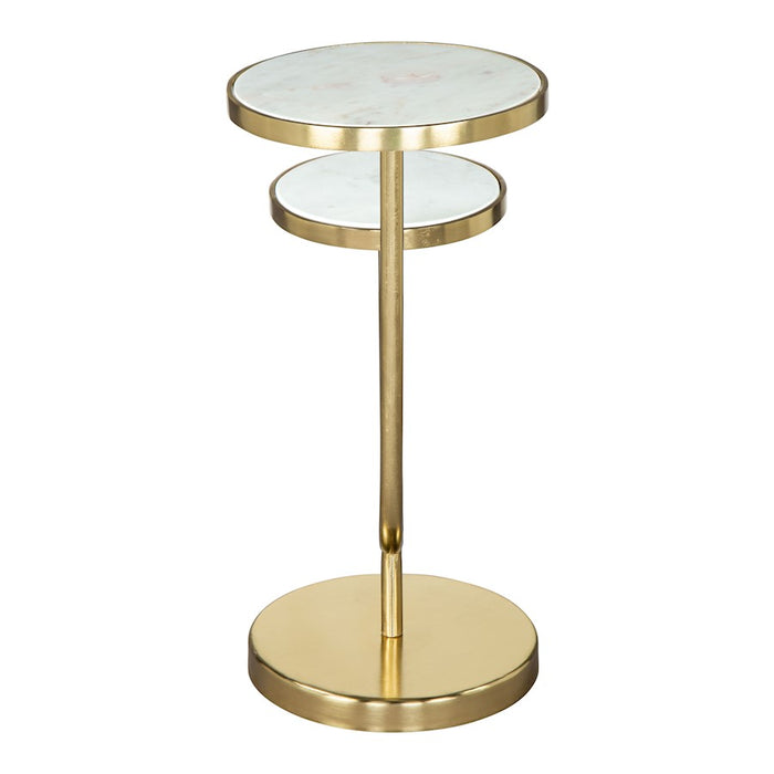 Zuo Modern Marc Side Table, White/Gold