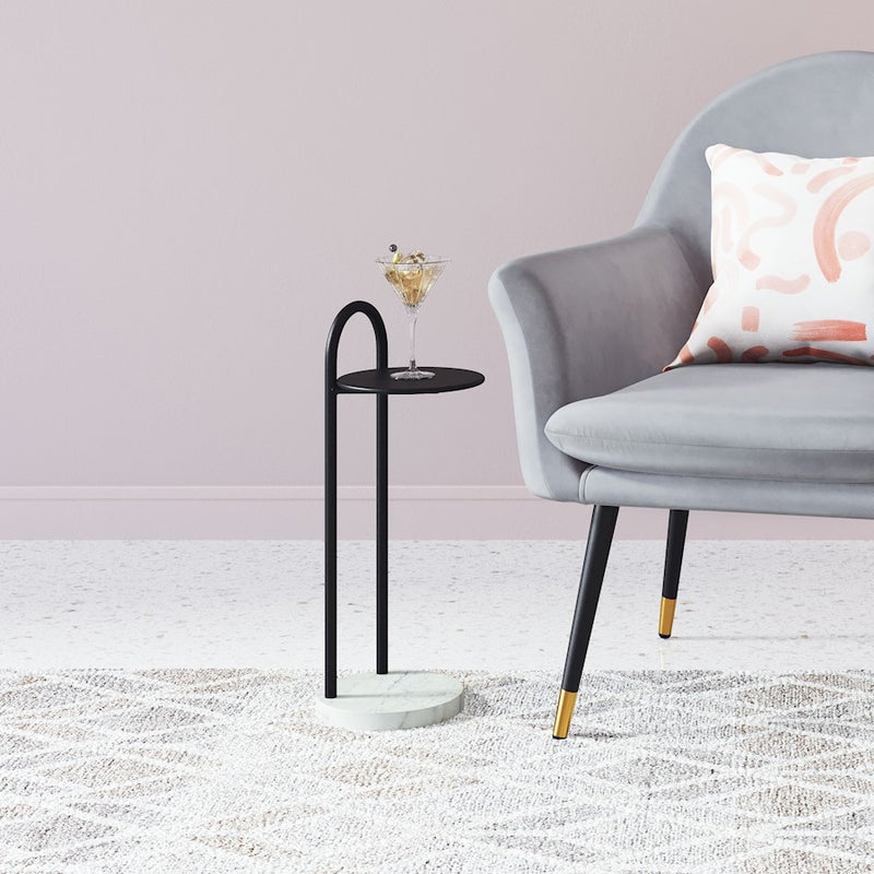 Zuo Modern Christian Side Table, Black/White