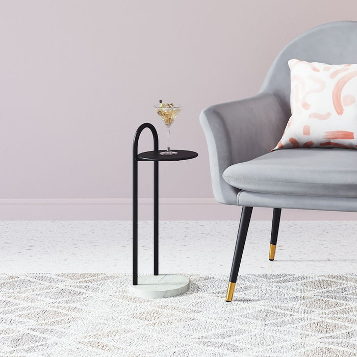 Zuo Modern Christian Side Table, Black/White