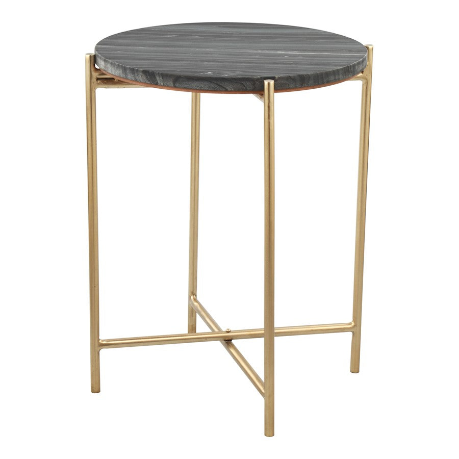 Zuo Modern David Side Table, Gray/Gold - 109360