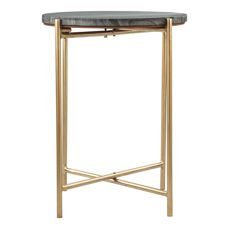 Zuo Modern David Side Table, Gray/Gold