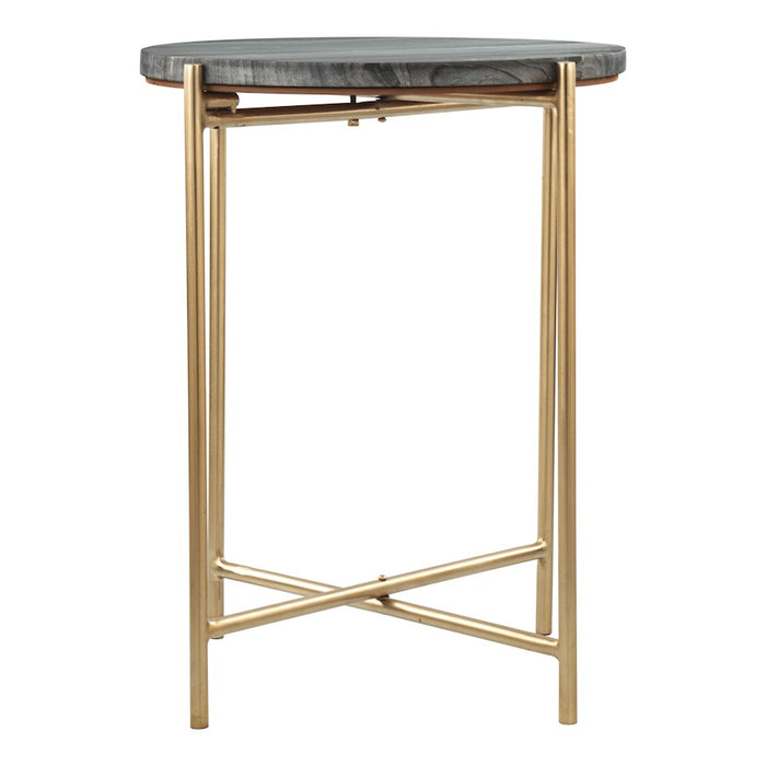 Zuo Modern David Side Table, Gray/Gold
