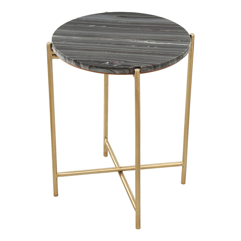 Zuo Modern David Side Table, Gray/Gold