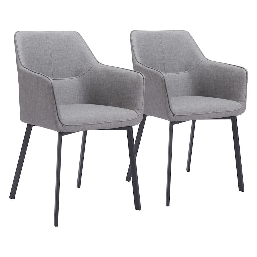Zuo Modern Adage Dining Chair Set of 2, Gray - 109364