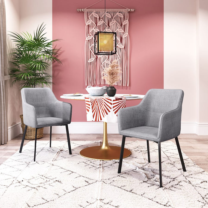 Zuo Modern Adage Dining Chair Set of 2, Gray